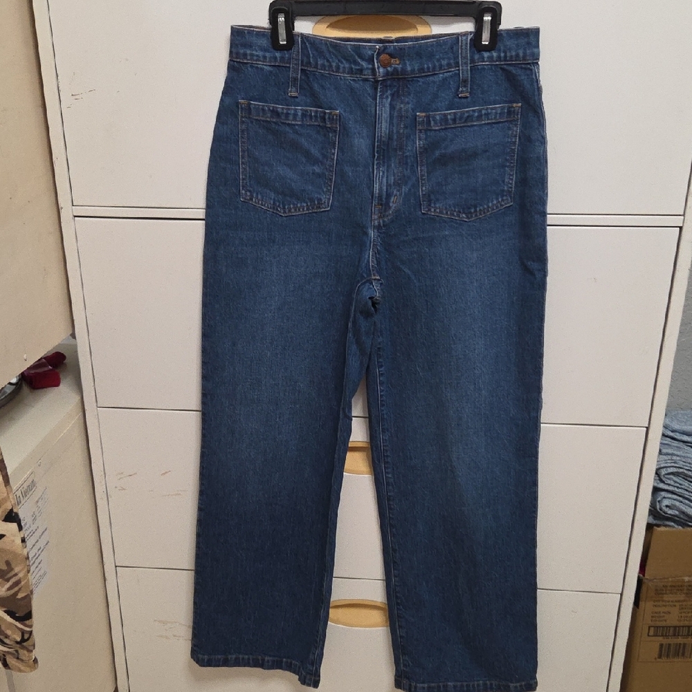 Madewell Women Straight Blue Jeans | Straight Fit Denim Pants Size 30